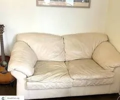 Comfy Leather Loveseat